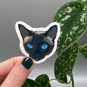 Siamese Cat Sticker - Seal Point Siamese Cat Mom - Meow - Pet Owner - Journal Stationary - Blue Eyed Cat - Cat Lovers - Matte Cat Stickers