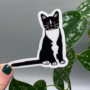 Vinyl Tuxedo Cat Sticker - Waterproof - Hydro Flask - Water Bottle - Scratch-Resistant - Black & White Cats - Cat Owner - Cat Mom