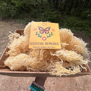 Organic Raw Gold Wildcrafted St. Lucian Sea Moss |  Sea Moss Makes Own Gel | Euchema Cottonii | Raw & Non GMO Certified