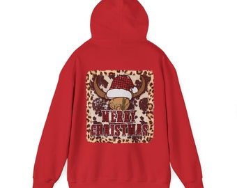 Merry Christmas, Buffalo Plaid, Sweatshirt for Women, Sweater, Leopard Print, Holiday, Hoodie, Women's Sweatshirt, Christmas, Gift for her
