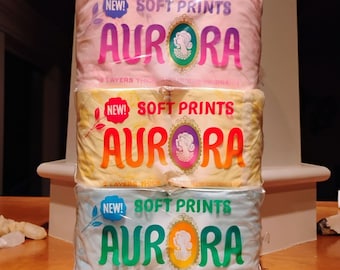 Vtg 1971 Aurora Soft Prints Toilet Paper Pink Yellow Blue - Choose Color -Prop