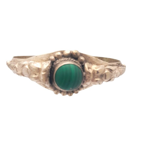 VTG 1980s Nepal Sterling Silver Malachite Bracele… - image 5