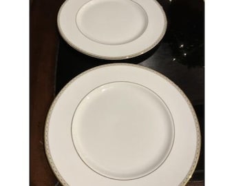 Waterford Lismore Diamond Gold Dinner Plate Set of 2