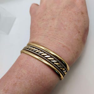 Vintage Navajo Tahe Sterling Silver 1/20 12K G.F. Braided Cuff Bracelet