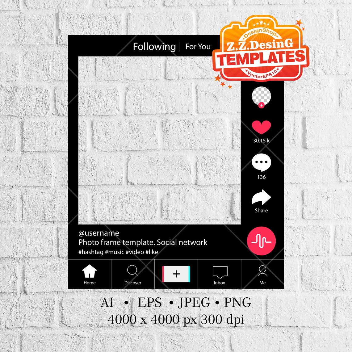 Tik tok photo booth props. Frame with icons. Photobooth vector Etsy