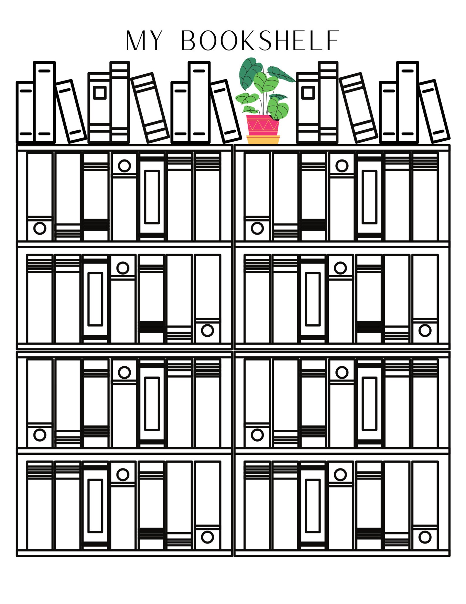 My Bookshelf Digital Printable Etsy