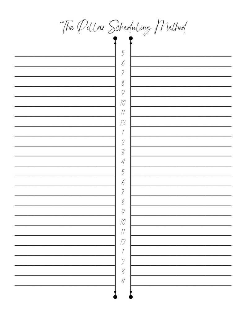 Pillar Scheduling Method Digital Printable. Etsy
