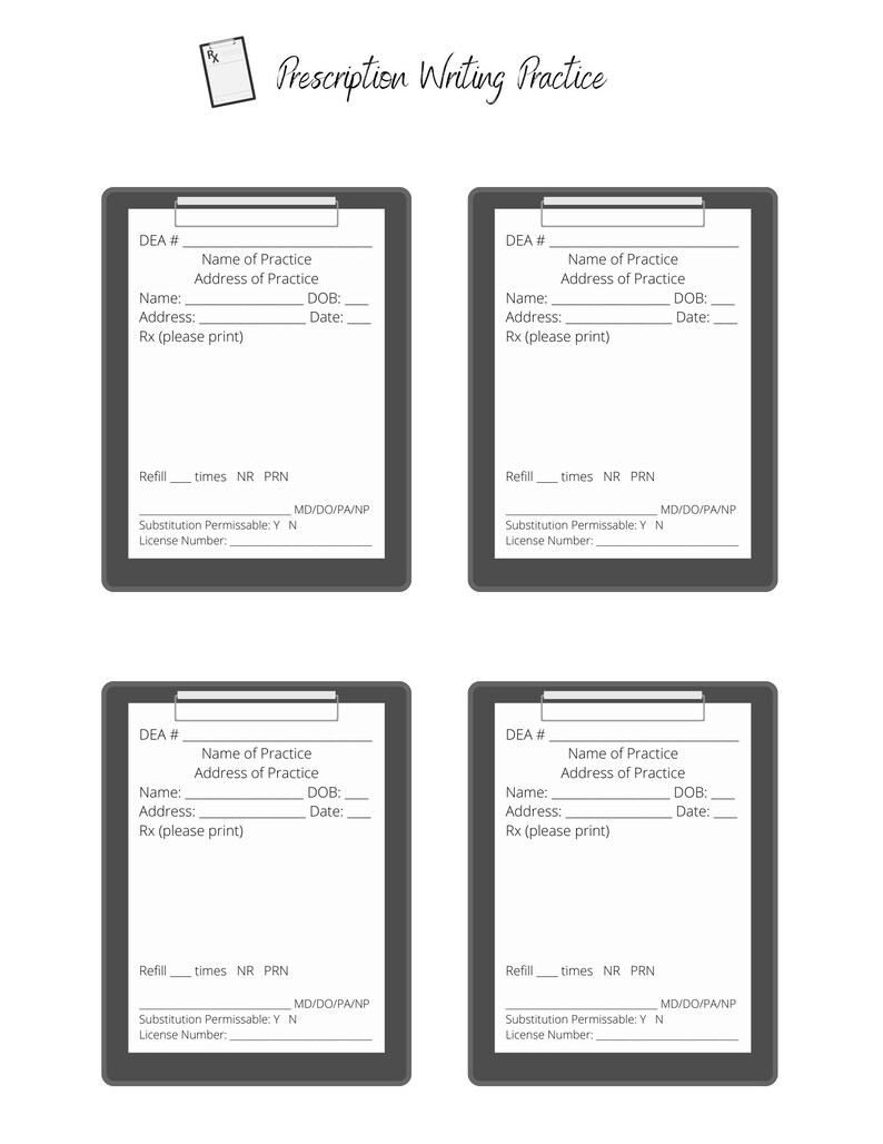 Writing Prescriptions Instruction and Practice Digital Printable. - Etsy