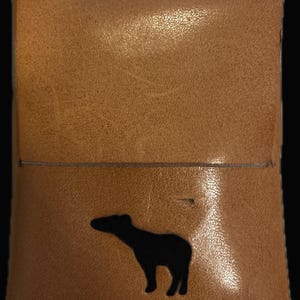 Taschenbeutel aus echtem Origami-Faltenleder, cognacfarbenes Leder - keine Stiche. Minimalistische Tragetasche für Karten & Bargeld, handgemacht
