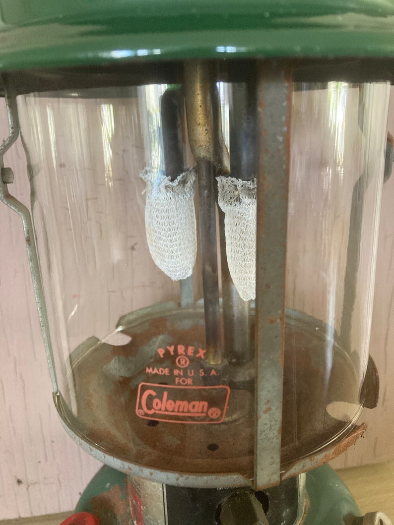 Vintage Coleman Kerosene Lantern Model 220H, With Pyrex Glass Globe Etsy