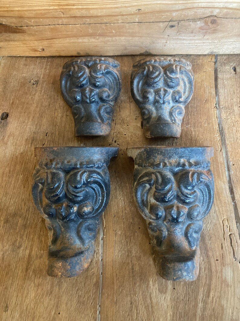 Vintage Cast Iron Legs Architectural Industrial Rustic Etsy