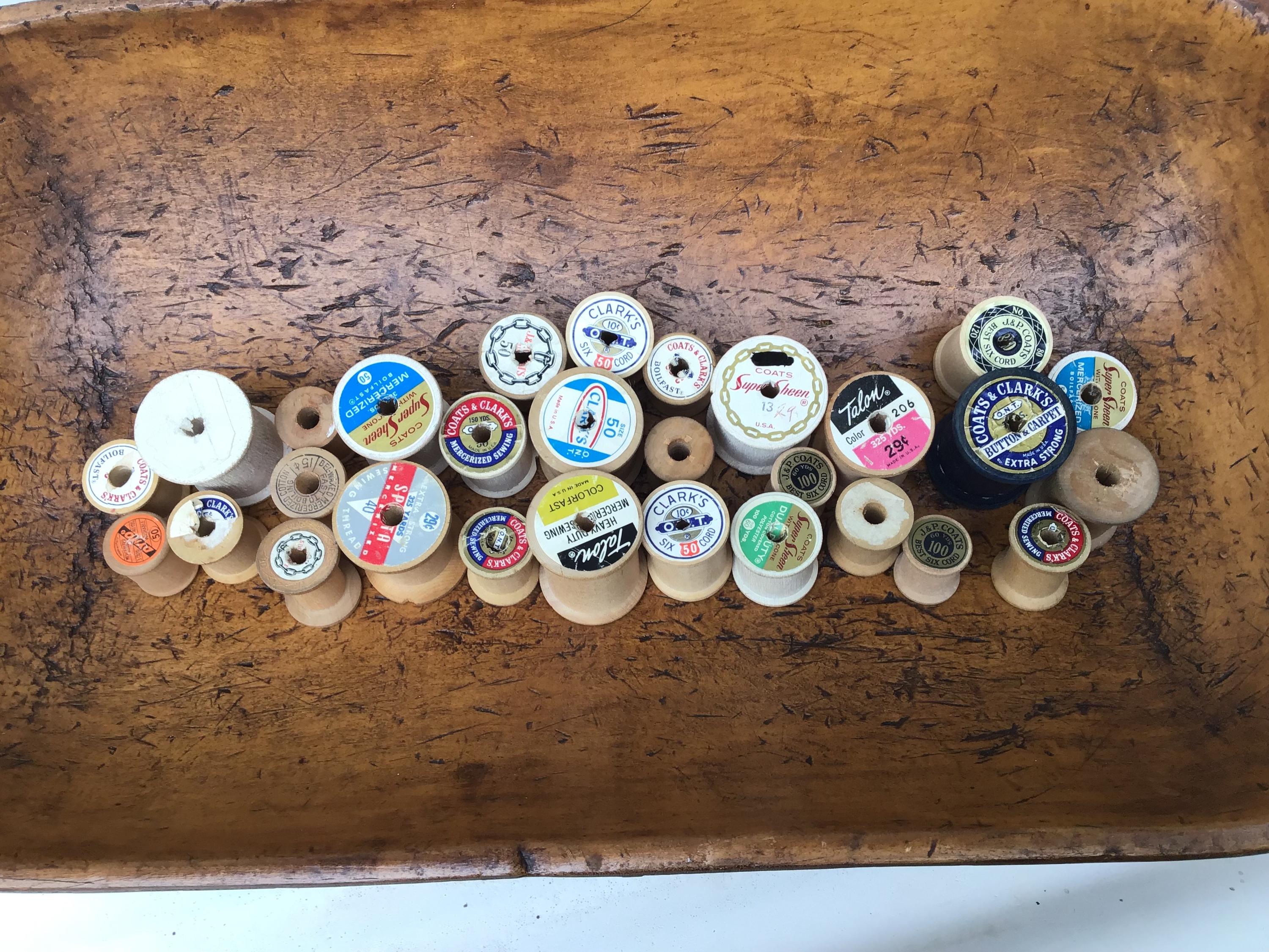 Vintage and Antique Wooden Thread Spools - Etsy