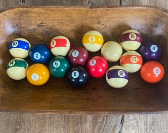 Vintage billiards, pool balls,