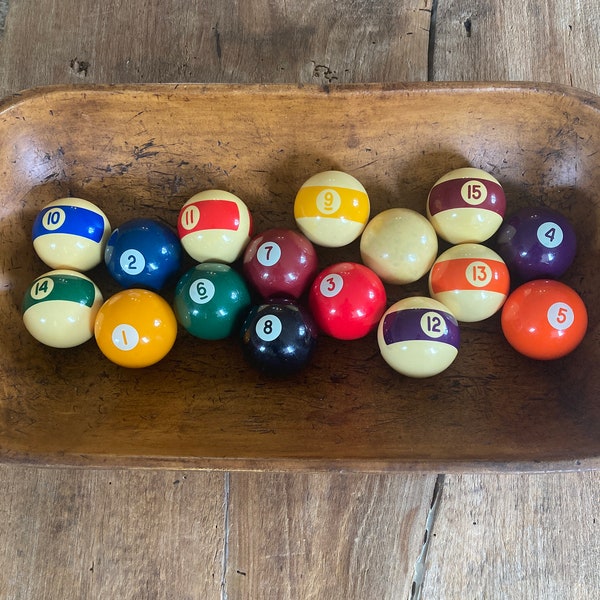 Vintage billiards, pool balls,