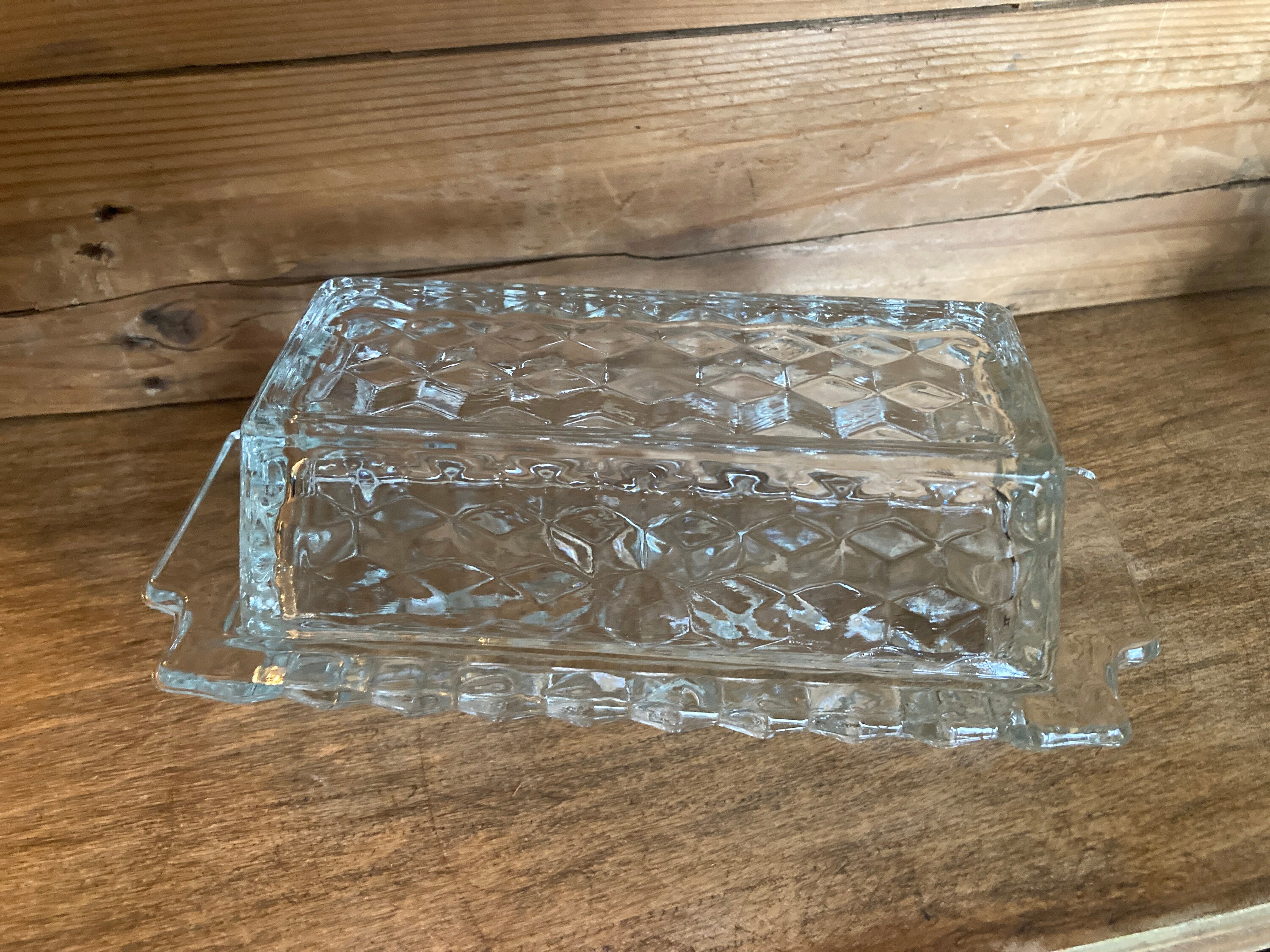 Vintage Glass Butter Dishes Etsy