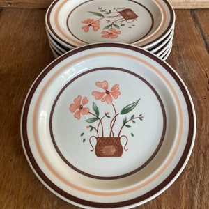Set of 6 Countryside Stoneware Collection Salad/Dessert plates made in Japan