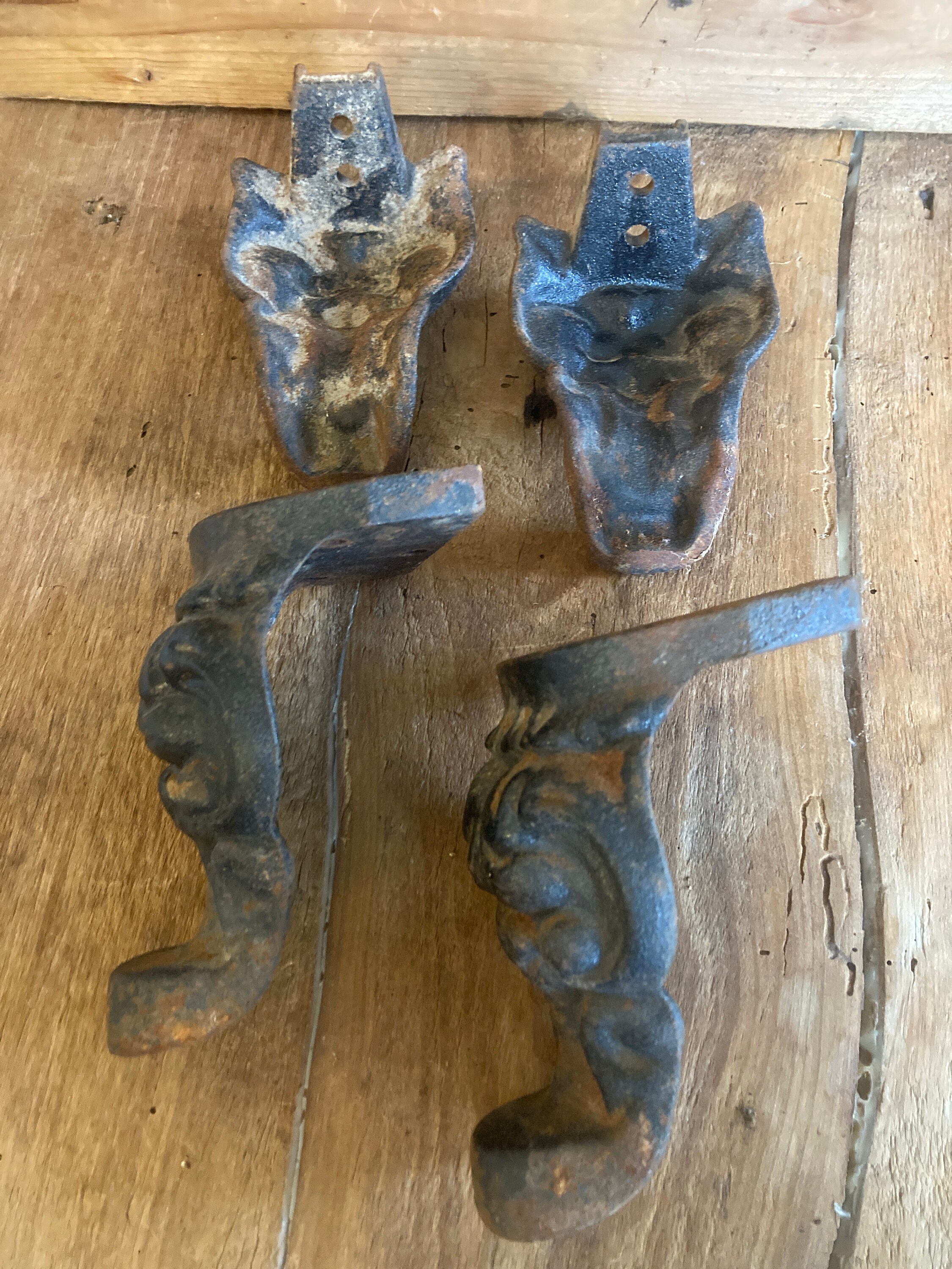 Vintage Cast Iron Legs Architectural Industrial Rustic Etsy