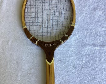Vintage TAD Davis Imperial Wooden Tennis Racquet, Eclectic Decor