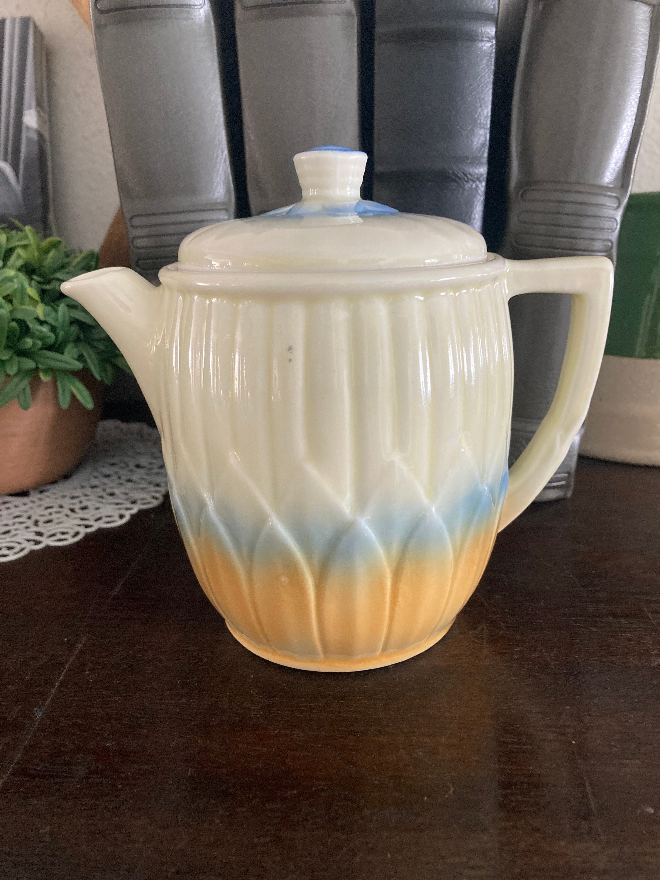 Vintage Porcelier Vitreous Teapot Etsy