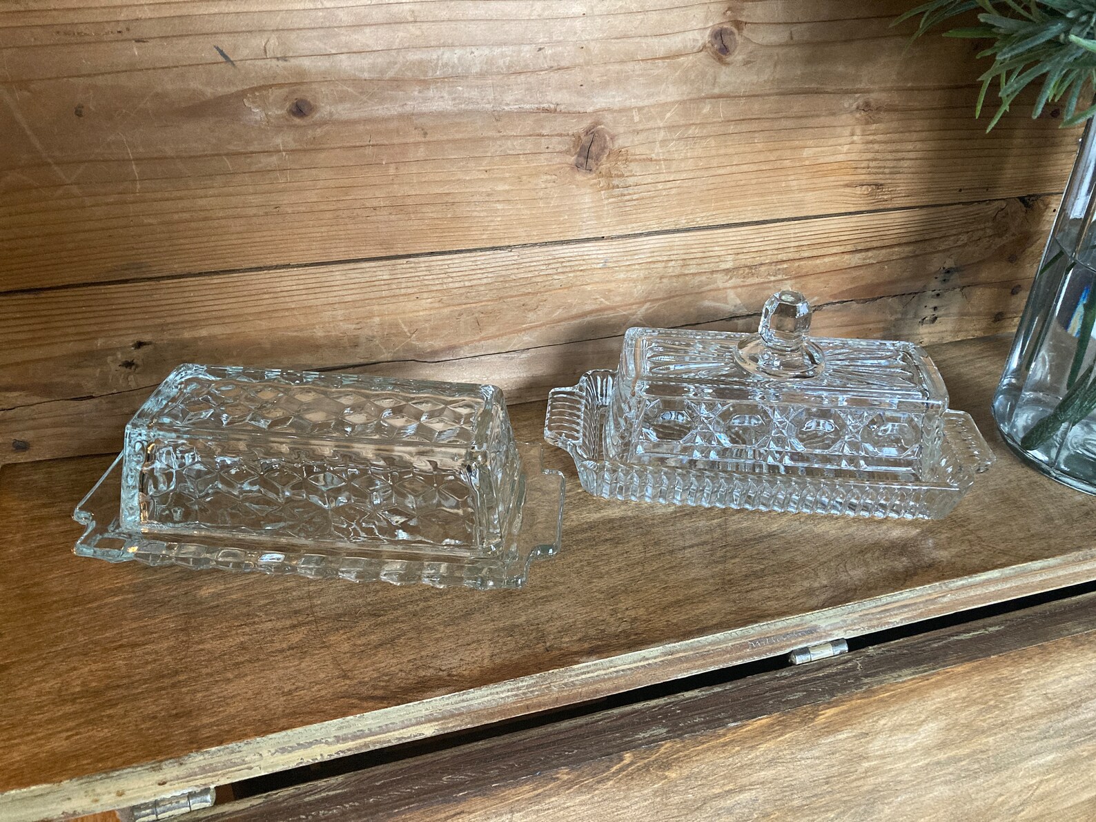 Vintage Glass Butter Dishes Etsy