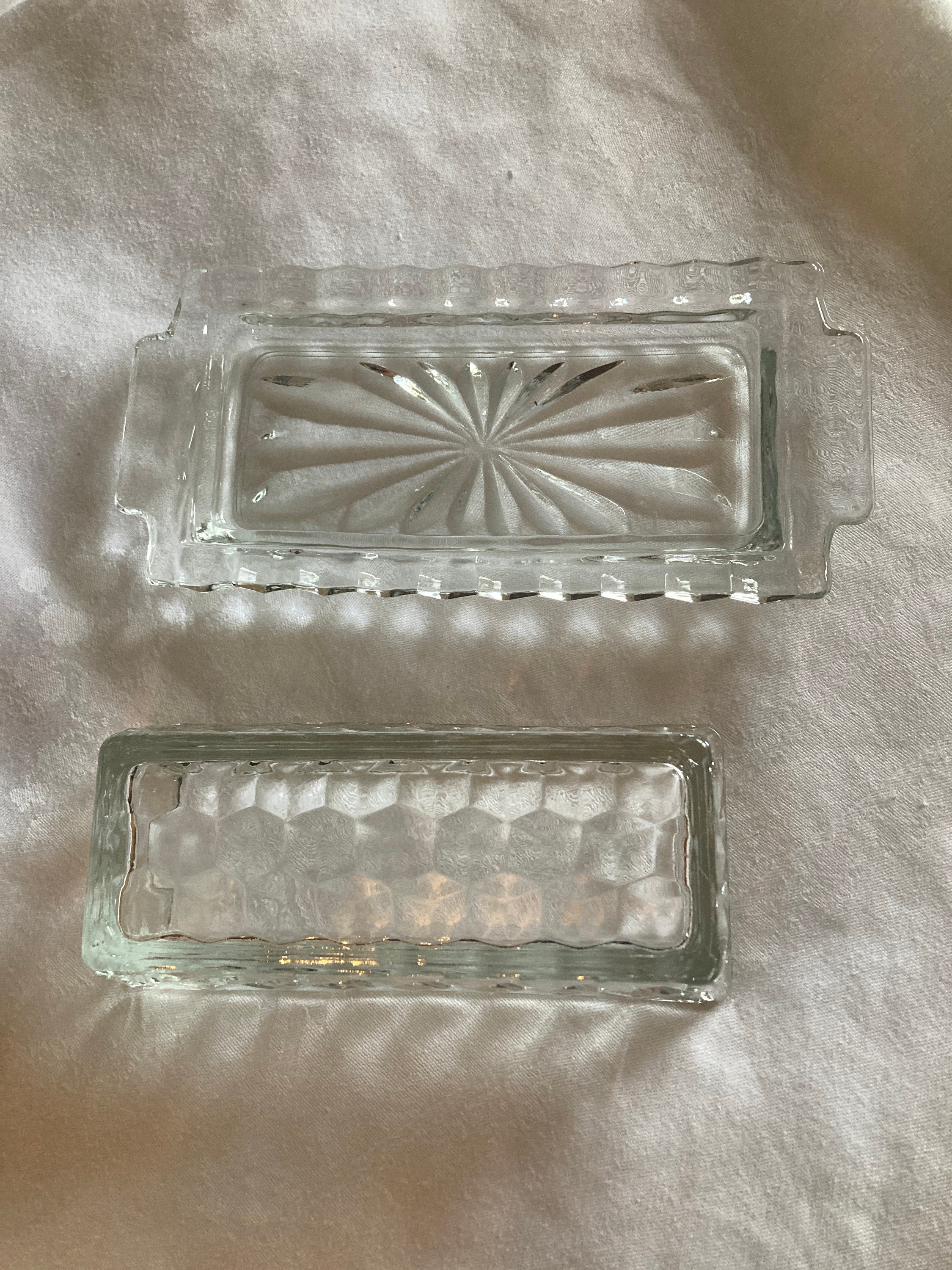 Vintage Glass Butter Dishes Etsy