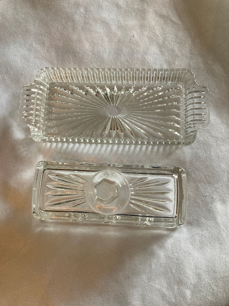 Vintage Glass Butter Dishes Etsy