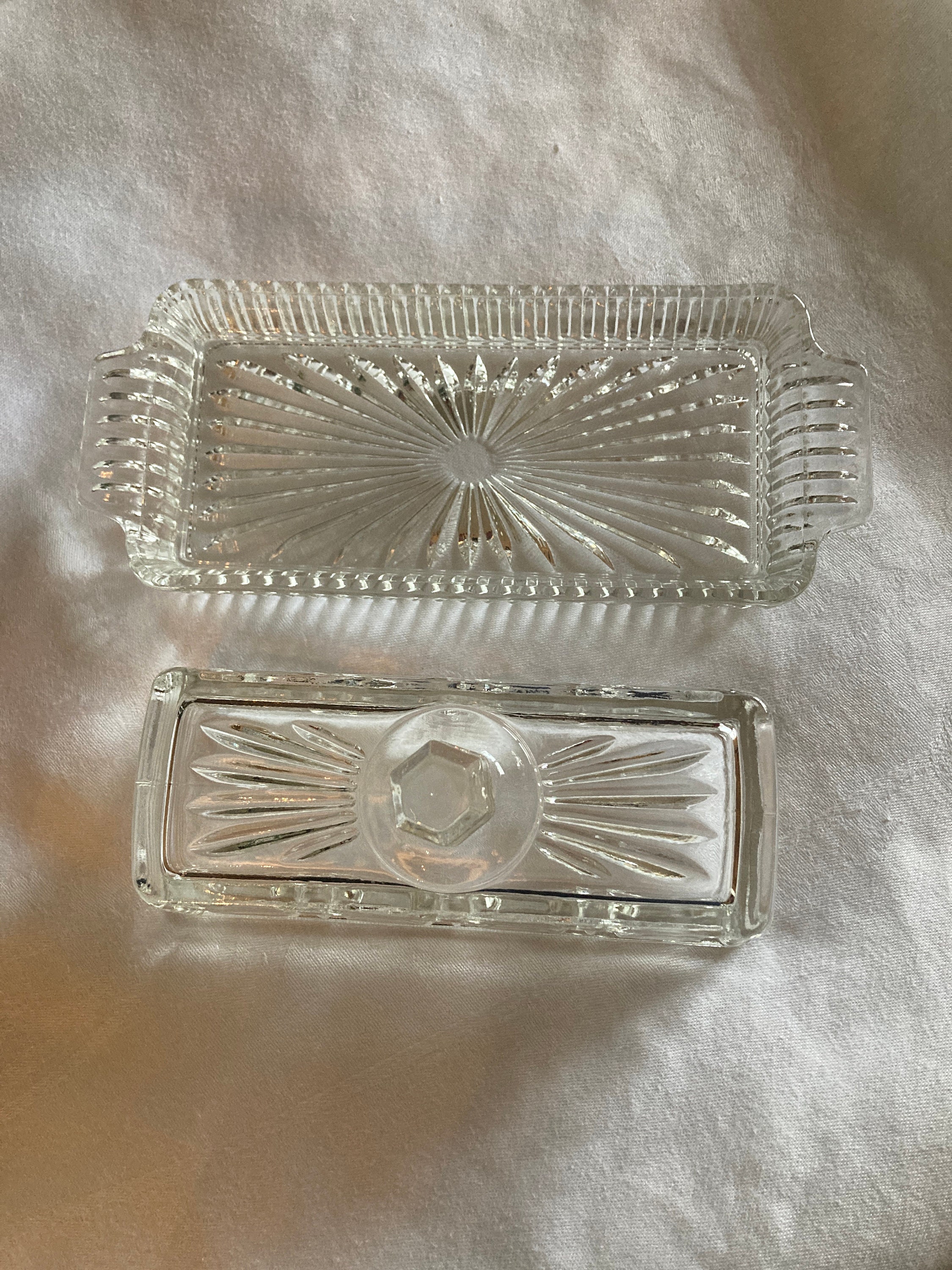 Vintage Glass Butter Dishes Etsy