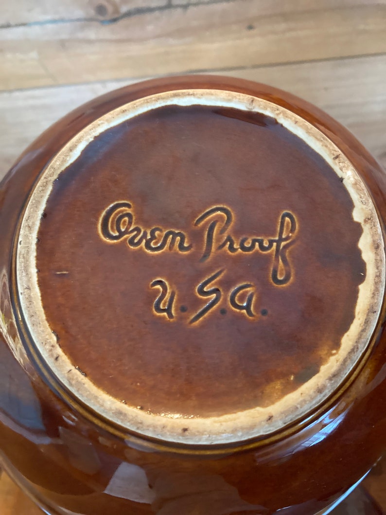 Oven Proof USA Pottery Brown Drip Finish Stoneware Bowl With Etsy