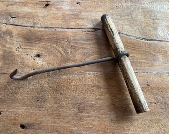 Vintage hay/ice hook w/ wood handle