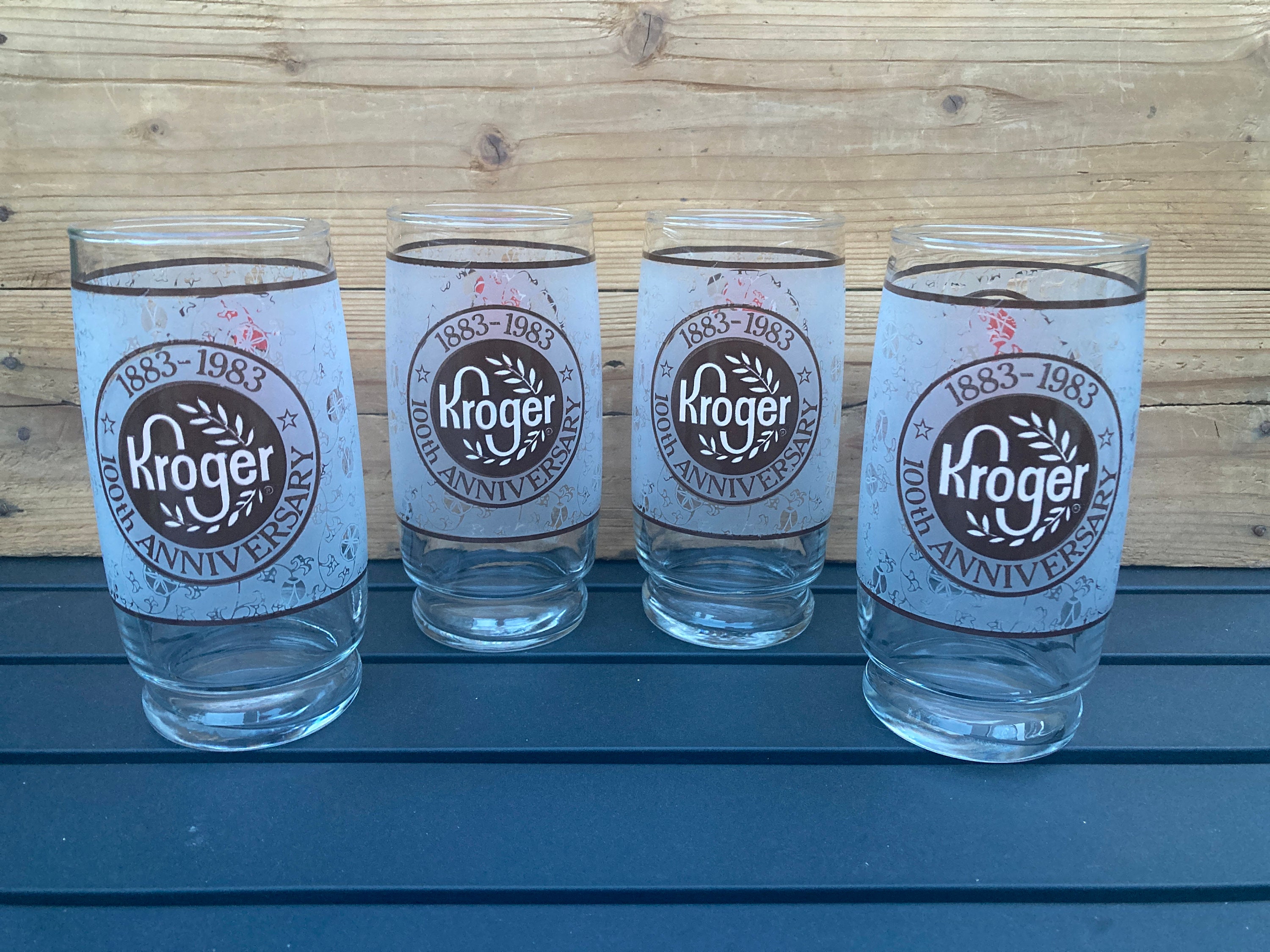 Kroger 100th Anniversary Glasses Set of 4 Etsy