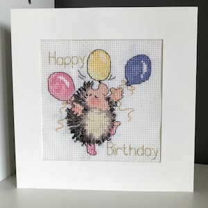 Carte d'anniversaire, carte de joyeux anniversaire, point de croix, point de croix