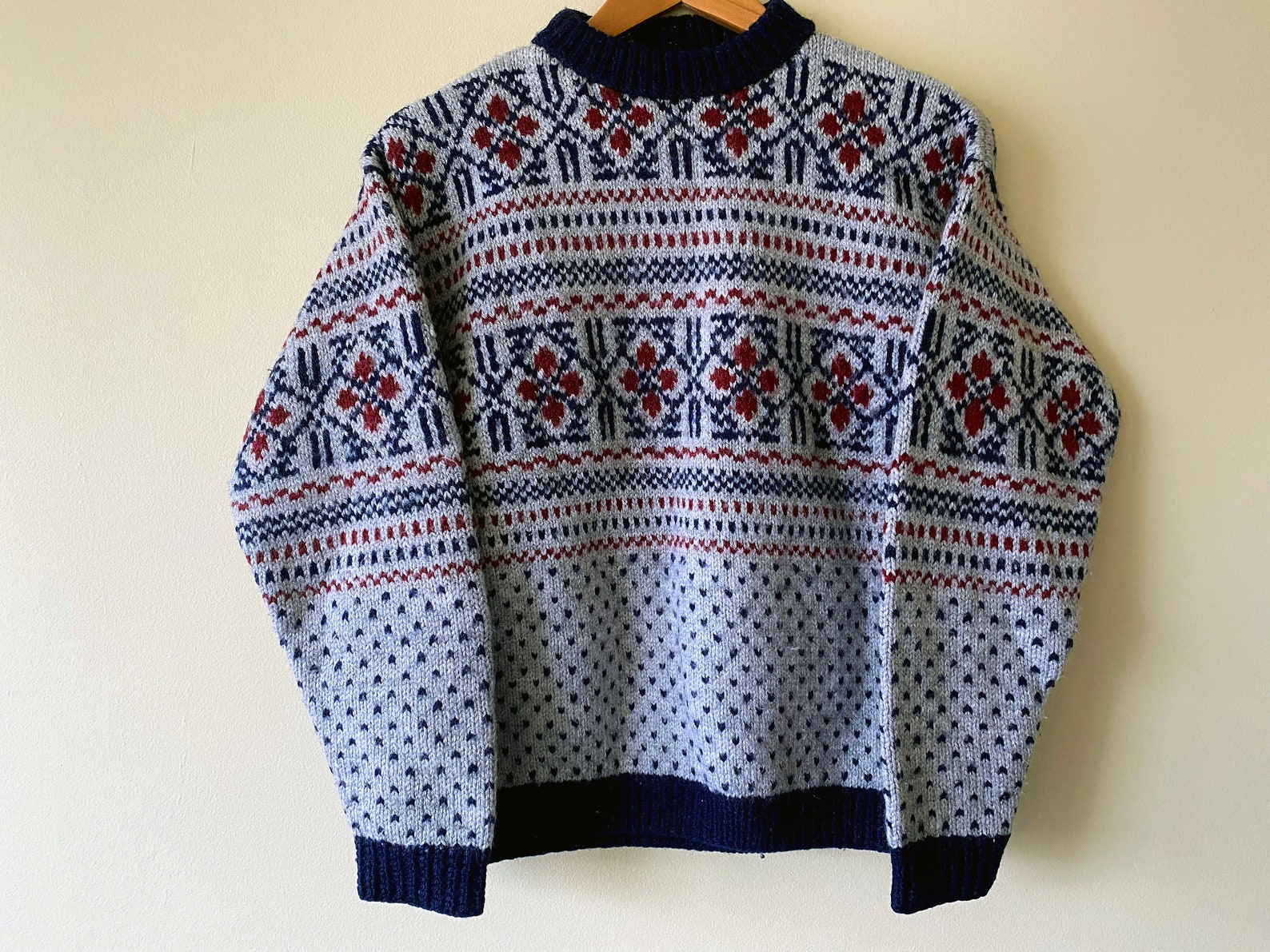 Scandinavian Sweater 842 Wool Nordic Style Knitted Vintage | Etsy