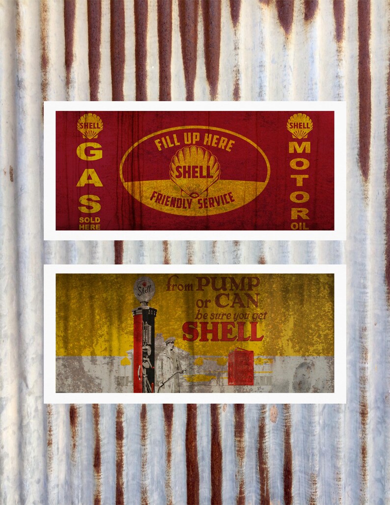 Shell Motor Oil Printable Label Bundle, Vintage Gasoline Advertising ...