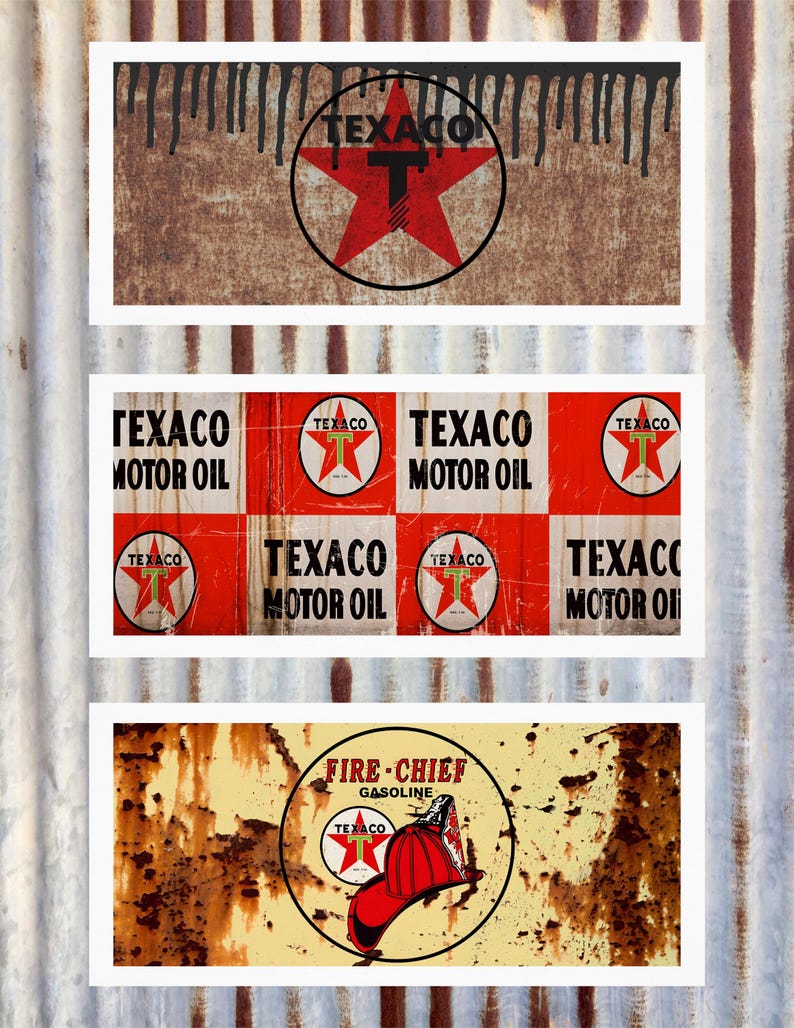 Texaco Background Vintage Texaco Gas Station Labels: 15 Decals (digital Download) - Etsy