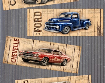 10 Rustic Car/Truck Printable Labels