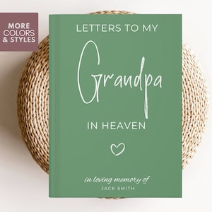 Diario de regalo conmemorativo de la pérdida del abuelo, Cartas a mi abuelo en el cielo, Regalo de simpatía por la pérdida del abuelo, Diario de duelo del abuelo de condolencias