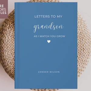 Cartas para mi nieto, regalo, diario personalizado con nombre para nietos, querido nieto, diario de recuerdos, regalo para bebé niño, día de los abuelos