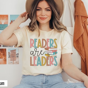 Reading Teacher Shirt, Teacher Shirts, School Librarian Tee, Book Lover Tshirt, Librarian Shirt, Readers Gift, Readers Are Leaders Shirt,