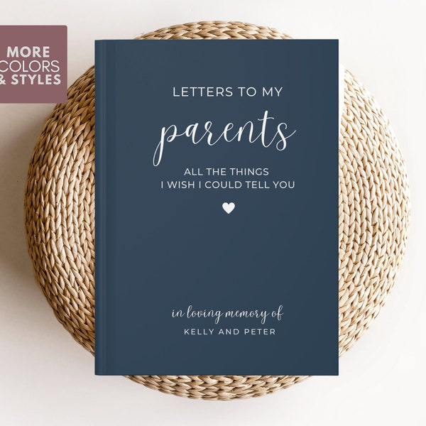 Loss of Parents Memorial Journal Letters to Parents Memorial Gift, Parents In Heaven, Parents Sympathy Bereavement Mom Dad Mother Father