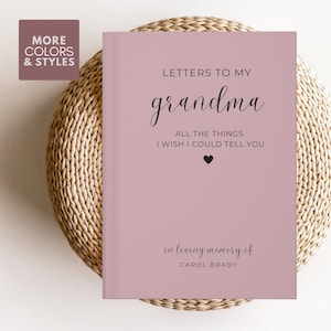 Regalo conmemorativo por la pérdida de la abuela, cartas a mi abuela, diario de duelo, regalo por la pérdida de la abuela, recuerdo de un ser querido, obsequios de duelo, simpatía