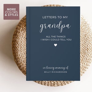 Cartas al cuaderno conmemorativo de mi abuelo, Pérdida del diario conmemorativo del regalo del abuelo en memoria del cuaderno personalizado del abuelo, Abuelo en el cielo