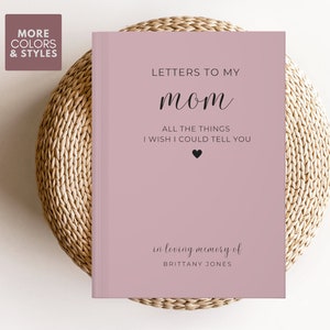Loss of Mother Memorial Notebook Gift, Mom Loss Grief Journal, Letters to My Mom  in Heaven Sympathy Gift Mother Personalized Notebook