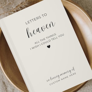 Cuaderno conmemorativo de Cartas al cielo, pérdida de un ser querido, diario de duelo, cartas a mi papá y a mi mamá, obsequio de condolencias, obsequio de duelo
