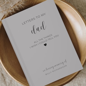 Diario de regalo conmemorativo por la pérdida de un padre, cartas a mi papá en el cielo Diario de duelo por la pérdida de un padre, regalo de condolencia, cartas a mi padre, memorial