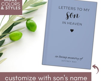 Letters to My Son Personalized Journal, Dear Son Journal, Memory Keepsake Journal, Loss of Son Gift, Letters to Son Memorial Notebook