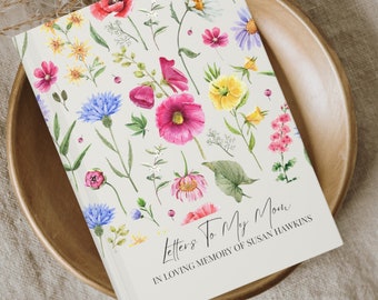 Floral Letters to My Mom Memorial Journal, Loss of Mother Grief Journal Personalized Gift, Loss of Mom Memorial Gift Sympathy Bereaved