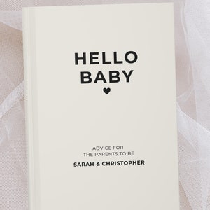 Baby Shower Guest Book, Hello Baby Journal, Advice for Parents, Gender Reveal, Personalized Name Journal, Wishes for Baby, Baby Advice