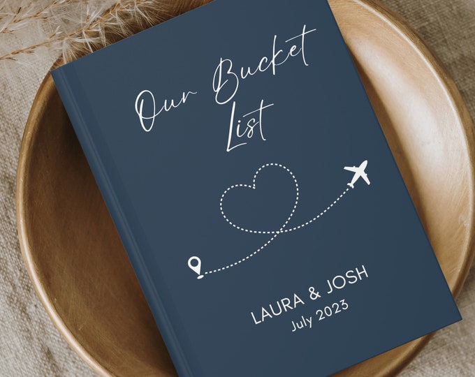 Notre liste de souhaits Carnet de voyage personnalisé pour couple Cahier personnalisé Carnet de souvenirs d'aventure personnalisé Mariage fiançailles cadeau d'anniversaire