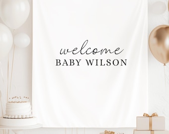 Striscione di benvenuto per baby shower, cartello di benvenuto personalizzato per neonati, annuncio di nascita da presentare alla nonna