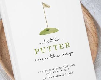 Putter babyshower gastenboek, wensen voor baby, een beetje putter is onderweg decor babyshower, aangepast gastenboek gepersonaliseerde ouders